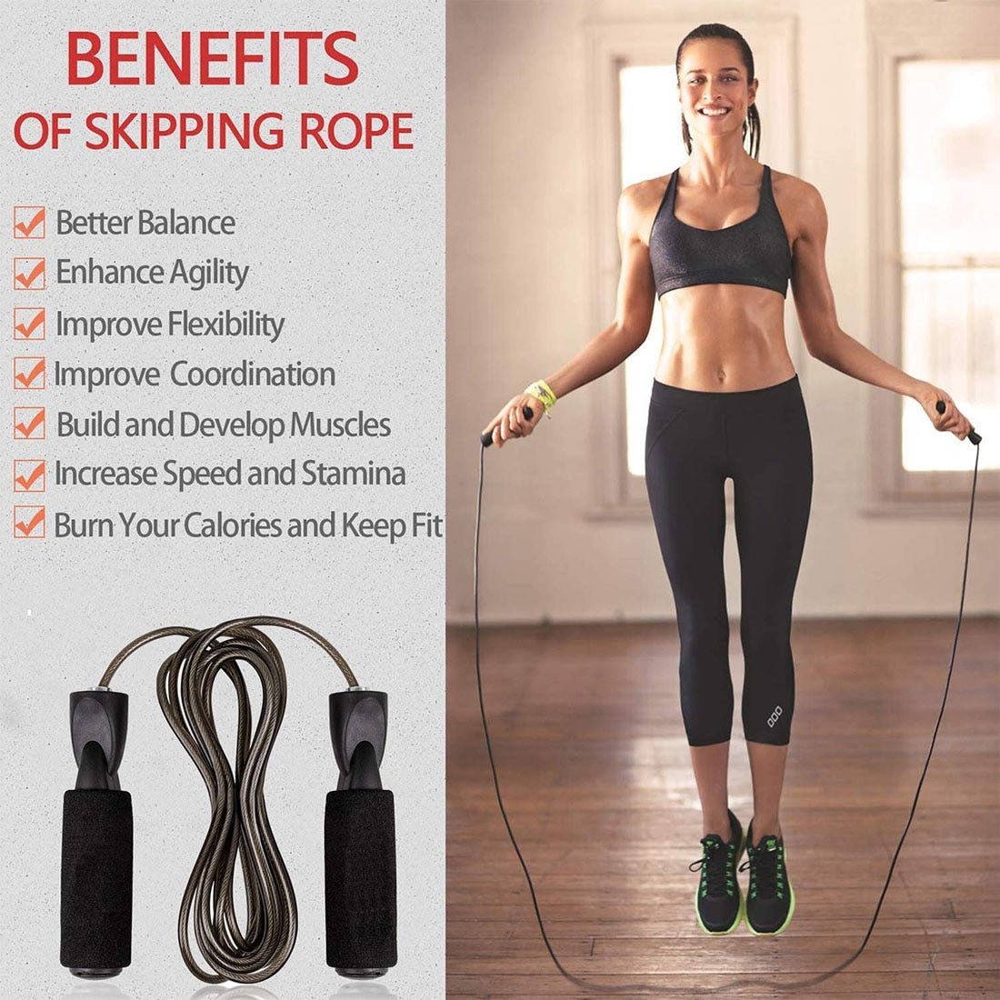 Adjustable Steel Wire Jump Rope